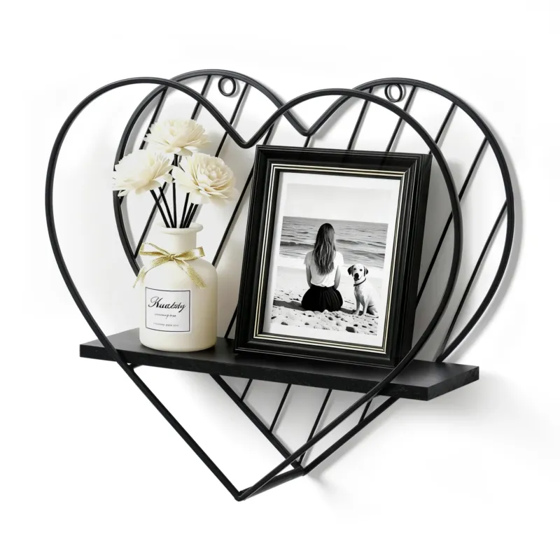 Wall Heart Shelf Metal, 28 x 30 cm