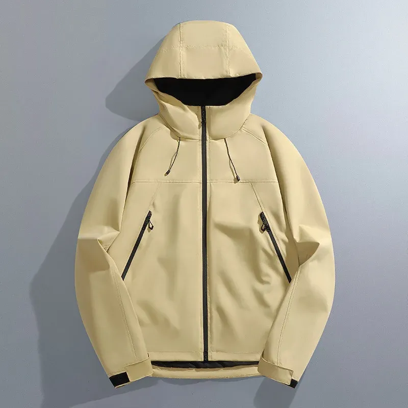 Herren wetterfeste Outdoorjacke mit verstellbarem Kapuze – Taviero